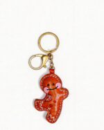 Handmade Leather Amber Gingerbread Man Charm (Warm Cookie Charm)