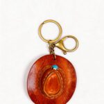 Handmade Leather Cowboy Hat Charm (Turquoise Accent Western Hat)
