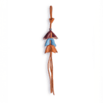 Handmade Leather Layered Bellflower Charm with Tassel Detail