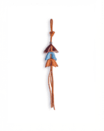 Handmade Leather Layered Bellflower Charm with Tassel Detail