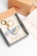 Handmade Leather Mint Bird Charm (Fresh Fruit-Wing Songbird) - Image 2