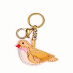 Handmade Leather Golden Bird Charm (Sunset Songbird)