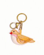 Handmade Leather Golden Bird Charm (Sunset Songbird)