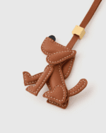 Handmade 3D Leather Dog Charm (Minimalist Tan Sitting Trotting Version) - Image 3