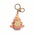 Handmade Leather Christmas Tree Charm with Cat Face & Star Detail