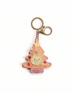 Handmade Leather Christmas Tree Charm with Cat Face & Star Detail