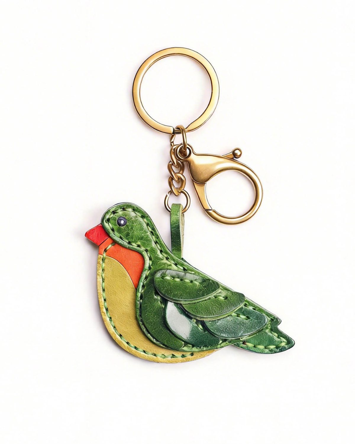 80 Handmade Leather Forest Bird Charm (Woodland Songbird) - Image 1