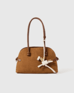 Handmade Leather Mini Horse Charm (Off-White with Gold Stitching) - Image 2