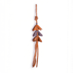 Handmade Leather Layered Bellflower Charm with Tassel Detail