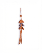 Handmade Leather Layered Bellflower Charm with Tassel Detail