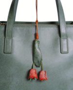 Handmade Jade Bell Orchid Charm (Lucky Double Bell Pendant) - Image 2