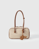 Handmade Leather Saddle Charm (Tan with Gold Accent) - Image 2