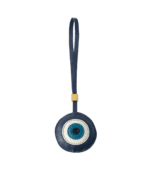 Handmade Leather Evil Eye Charm (Classic Navy Blue Protection Version)