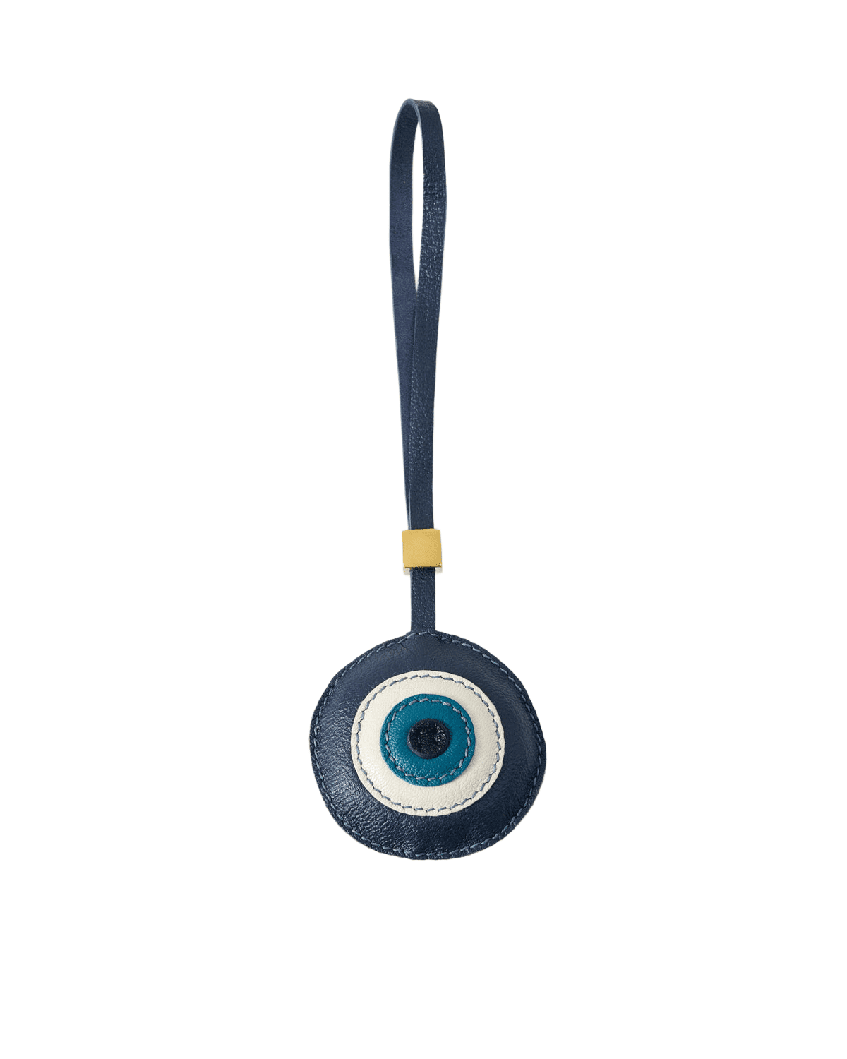 主 Handmade Leather Evil Eye Charm (Classic Navy Blue Protection Version) - Image 1