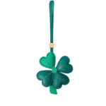 Handmade Leather Four-Leaf Clover Charm (Gradient Green Lucky Version)