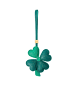 Handmade Leather Four-Leaf Clover Charm (Gradient Green Lucky Version)