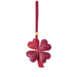 Handmade Leather Four-Leaf Clover Charm (Burgundy Red Lucky Blessing Version)
