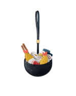 Handmade Leather Ramen Bowl Charm (Tempura Topping Version)