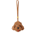 Handmade Leather Poodle Charm (Fluffy Tongue-Out Version)