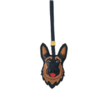 Handmade Leather German Shepherd Charm (Classic Black & Tan Loyal Guardian Version)