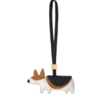 Handmade Leather Corgi Charm (Classic Tri-Color Saddle Walking Version)