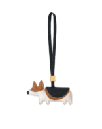 Handmade Leather Corgi Charm (Classic Tri-Color Saddle Walking Version)