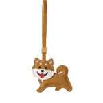 Handmade Leather Shiba Inu Charm (Classic Red Shiba Smiling Trotting Version)