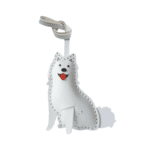 Handmade Leather Samoyed Charm (Smiling Angel Version)