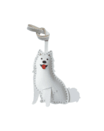 Handmade Leather Samoyed Charm (Smiling Angel Version)