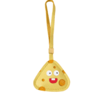 Handmade Leather Cheese Charm (Cute Smiling Yellow Cheese Version)