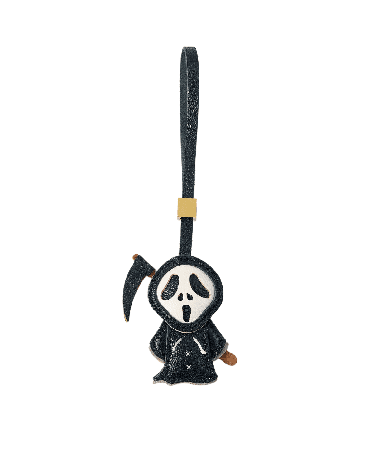 主图 Handmade Leather Ghost Face Scream Charm (Cute Chibi Grim Reaper Version) - Image 1