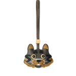 Handmade Leather Tabby Cat Charm (Classic Brown Striped Version)