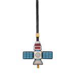 Handmade Leather Space Satellite Charm (Retro Space Station Version)