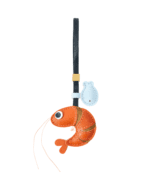 Handmade Leather Lucky Shrimp Charm (Vibrant Orange Version)
