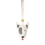 Handmade Leather Bull Terrier Charm (Iconic Grey Patch Version)