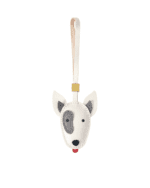 Handmade Leather Bull Terrier Charm (Iconic Grey Patch Version)