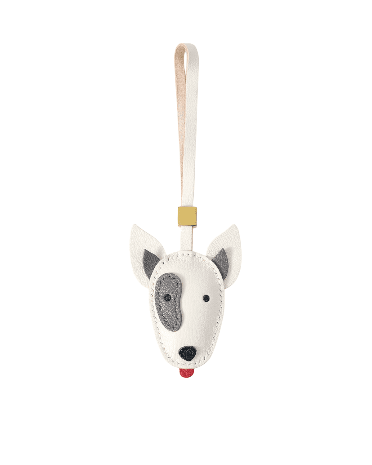 主图1 Handmade Leather Bull Terrier Charm (Iconic Grey Patch Version) - Image 1