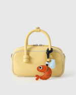 Handmade Leather Lucky Shrimp Charm (Vibrant Orange Version) - Image 3