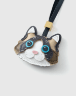 Handmade Leather Ragdoll Cat Charm (Blue Eyes Princess Version) - Image 3