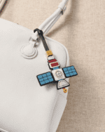Handmade Leather Space Satellite Charm (Retro Space Station Version) - Image 2