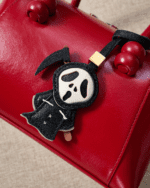Handmade Leather Ghost Face Scream Charm (Cute Chibi Grim Reaper Version) - Image 2