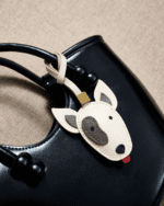 Handmade Leather Bull Terrier Charm (Iconic Grey Patch Version) - Image 2