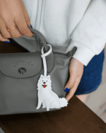 Handmade Leather Samoyed Charm (Smiling Angel Version) - Image 4