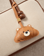 Handmade Leather Bear Croissant Charm (Bear Hug Good Luck Version) - Image 2