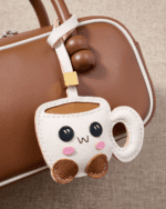 Handmade Leather Coffee Mug Charm (Cup of Good Luck Version) - Image 2