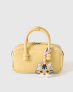 Handmade Leather Tabby Cat Luggage Charm (Lucky Feline Companion Version) - Image 2