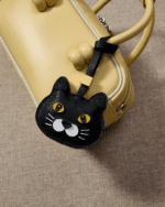 Handmade Leather Black Cat Luggage Charm (Night Guardian Fortune Version) - Image 2