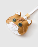 Handmade Leather Orange Tabby Cat Luggage Charm (Lucky Orange Cat Fortune Guardian Version) - Image 4