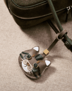 Handmade Leather Dark Brown Tabby Cat Luggage Charm (Blessed Brown Tabby Fortune & Smooth Journey Guardian Version) - Image 2