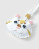 Handmade Leather White & Orange Exotic Shorthair Cat Luggage Charm (Auspicious White Orange Cat Blessing & Soft Guardian Version) - Image 4